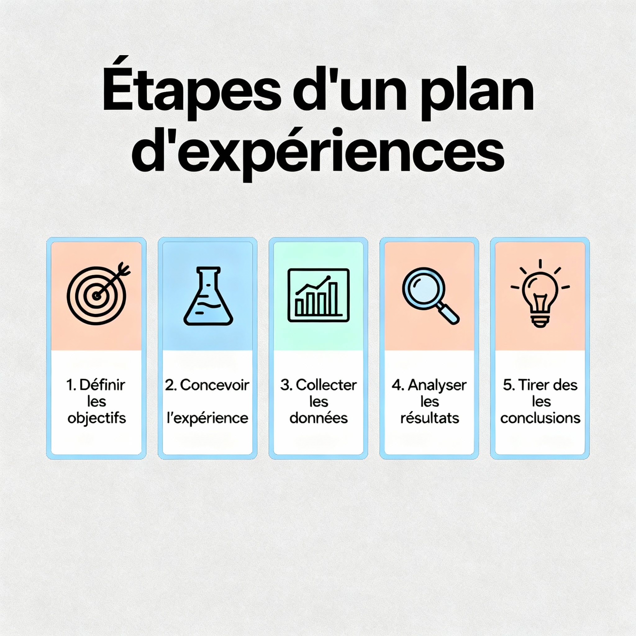 Etapes de la méthodologie de plans d'experience